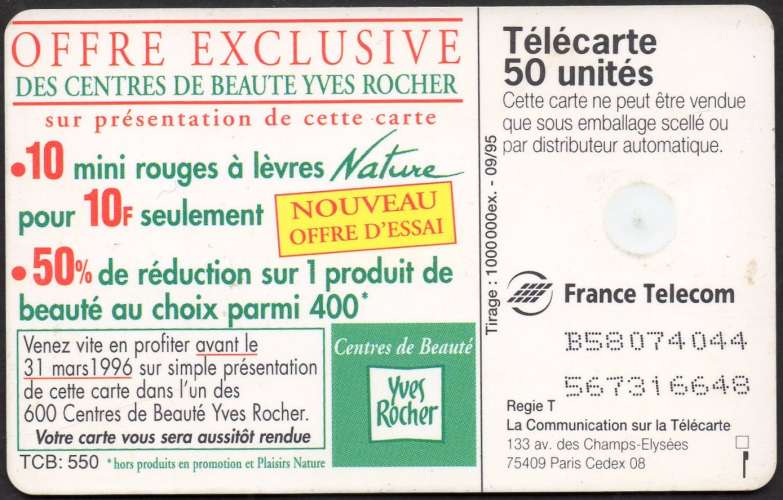 37/648 - Télécarte 50 - 09/95 - Yves Rocher