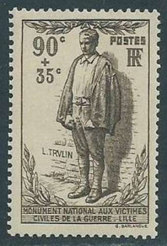 FRANCE 1939  Y&T 420 Neuf **  - Monument aux victimes civiles