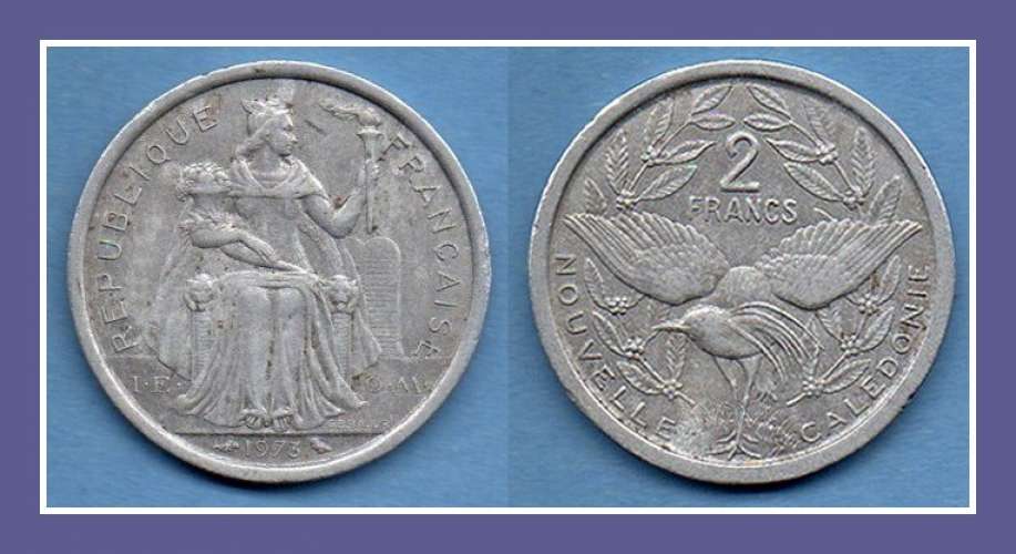 Nouvelle Calédonie monnaie 2 Fr Cagou 1973 alu Ø 27 mm