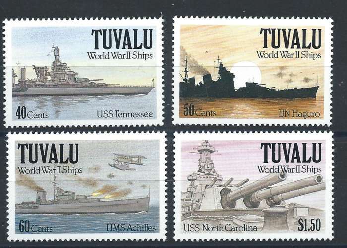 Tuvalu N°571/74** (MNH) 1991 - Navires de Guerre