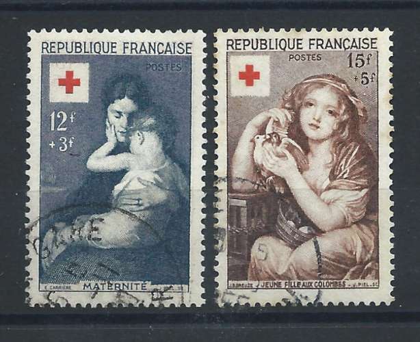 France N°1006/07 Obl (FU) 1954 - Croix Rouge