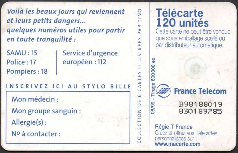 366/785 - Télécarte 120 - 08/99 - Abeille