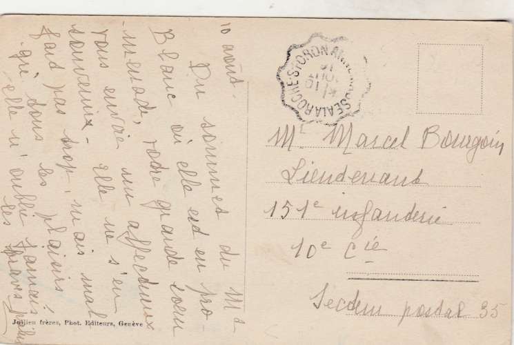cpa 74 Le Mont-Blanc vu de Sallanches ( cachet convoyeur )