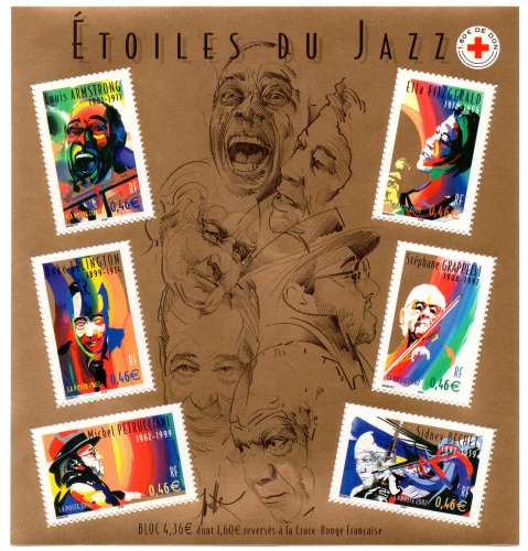 BF125 - Bloc n° 50 - Neuf - Les Etoiles du Jazz avec CD - France - 4 scans