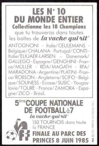 9 - Football - Vache qui rit - N° 10 Ceulemans - Belgique - 1985