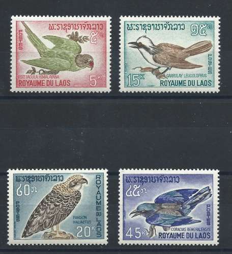Laos N°127/30** (MNH) 1966 - Oiseaux divers