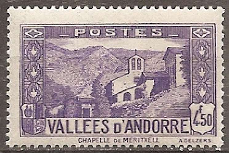 andorre français ... n° 90  neuf* ... 1937 
