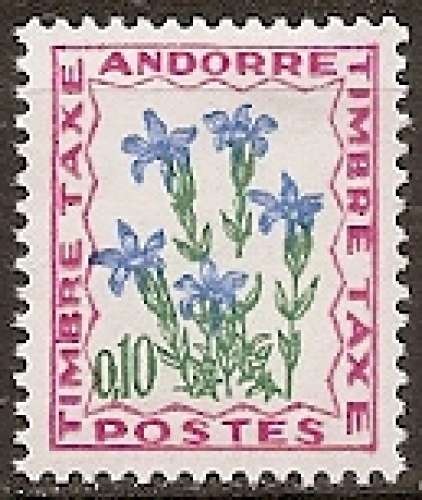 andorre français ... taxe n° 47  neuf* ... 1964