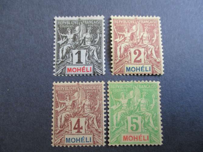 moheli y & t 1 au 4 * 1906