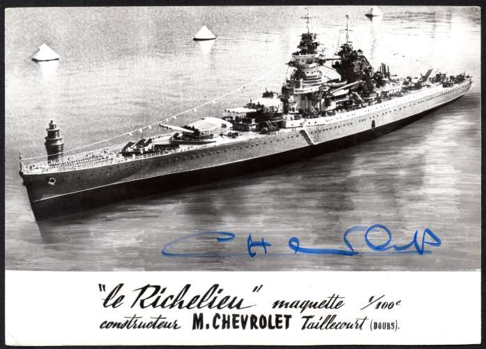 CP94 - Photo maquette du Richelieu par M Chevrolet avec sa signature