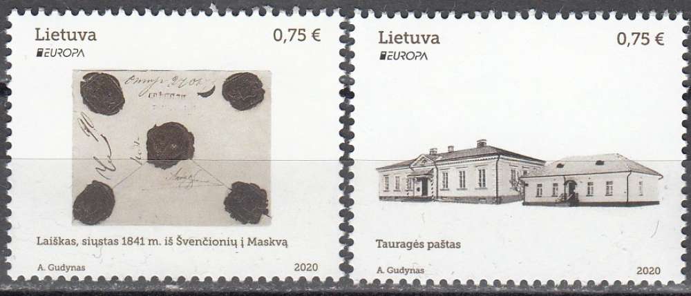 Lietuva 2020 Europa CEPT Anciennes routes postales Neuf **