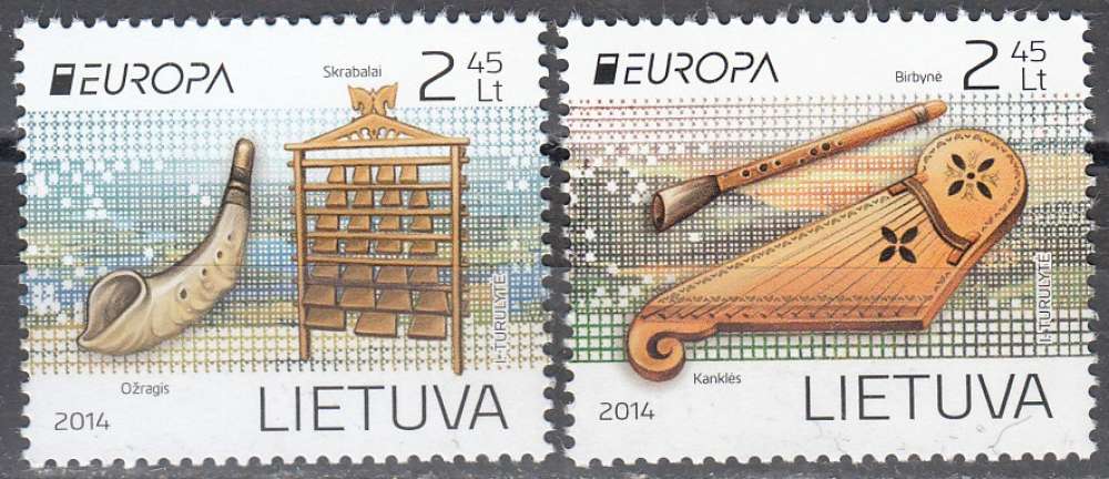 Lietuva 2014 Yvert 1014 - 1015 Neuf ** Cote (2017) 5.00 Euro Europa CEPT Instruments de musique