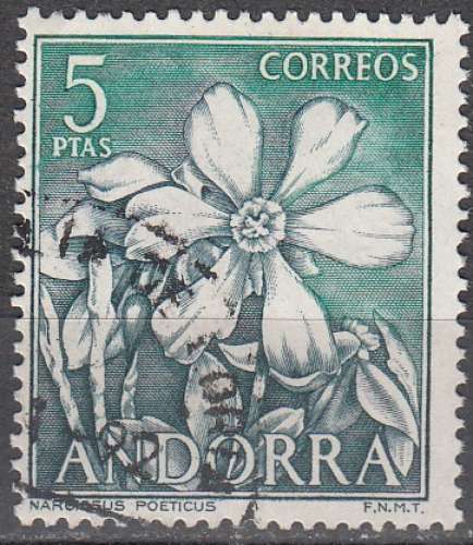 Andorra Español 1966 Michel 69 O Cote (2017) 4.00 Euro Narcisse des poètes Cachet rond