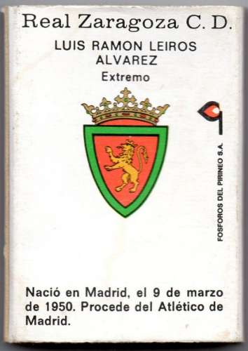 Boîte d'allumettes - Real Zaragoza - Luis Ramon Leiros Alvarez - 2 scan