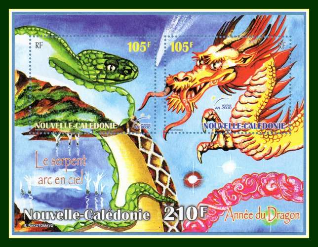 Nouvelle Calédonie Bloc N° 23 ** Année du Dragon 2000 Nouvel An Chinois