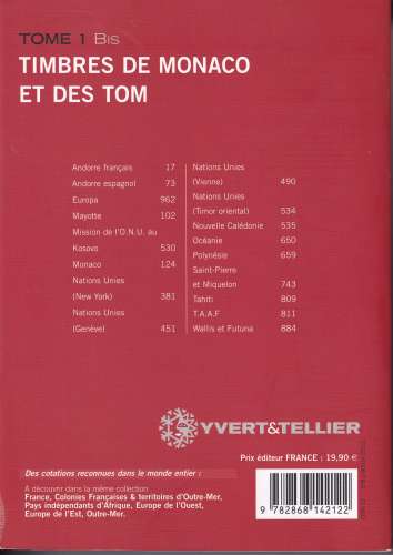 Catalogue Yvert Monaco , Nations unies, Terrtoires d'Outre Mer