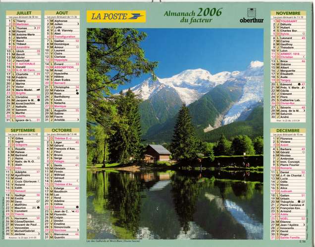 Calendrier 2006 - Almanach du facteur - Intérieur cartes Région Parisienne