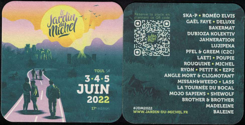 France SB Sous Bock Beermat Bière Beer Festival Le Jardin du Michel Toul 54 juin 2022