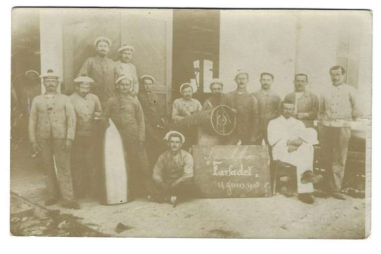  carte-photo équipage du sous-marin Farfadet 14 juin 1905