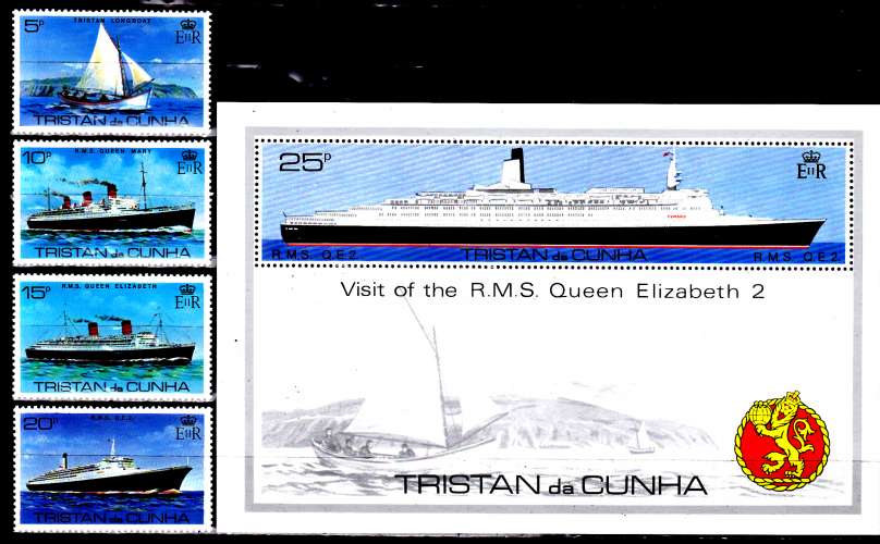 Tristan Da Cunha 259 / 59 + Bf 8 Visite royale