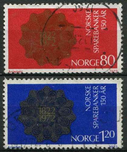 NORVEGE 1972 OBLITERE N° 594 595