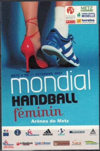 Autocollant Mondial Handball Féminin 2007 aux Arènes de Metz