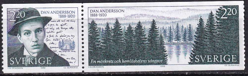 suede ... n° 1487/1488  neufs sans gomme ... 1988