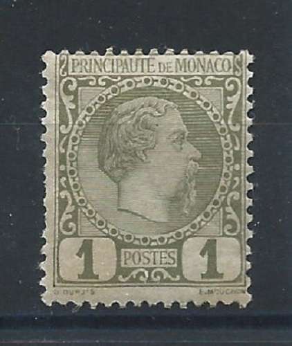 Monaco N°1* (MH) 1885 - Prince Charles III 