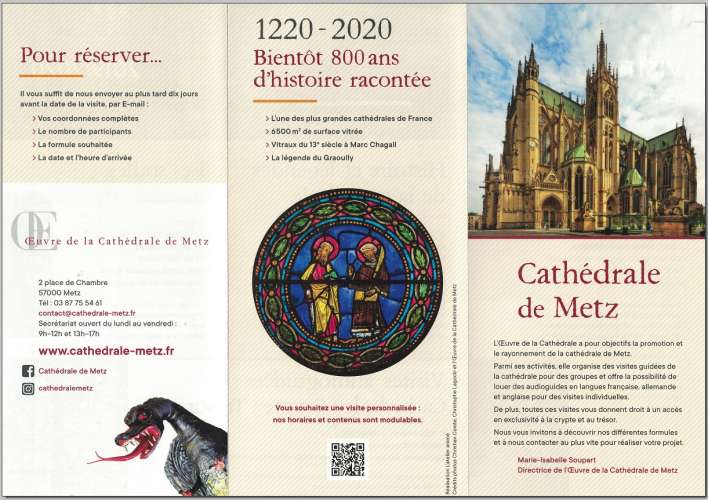 France Dépliant Triptyque 800 Ans Cathédrale de Metz Visites Guidées