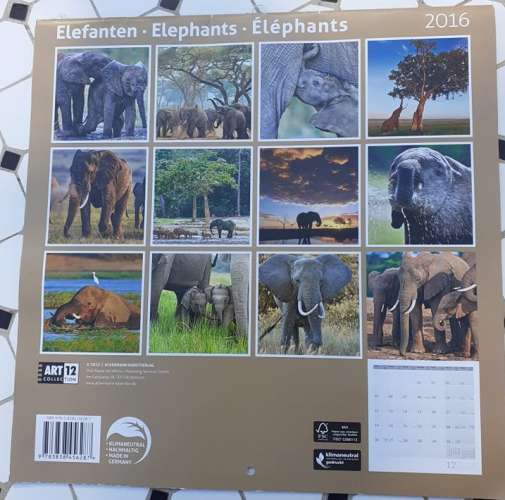 Calendrier mural 2016 - Elephants