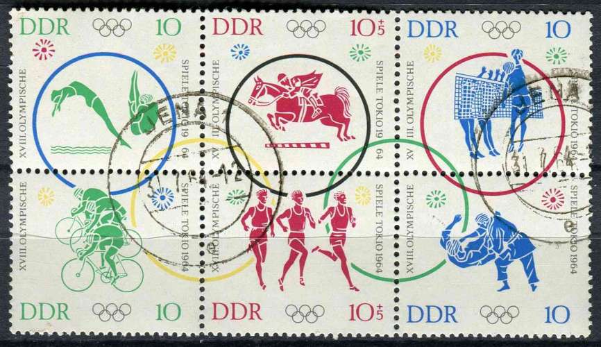 ALLEMAGNE RDA 1964 OBLITERE N° 742 à 747