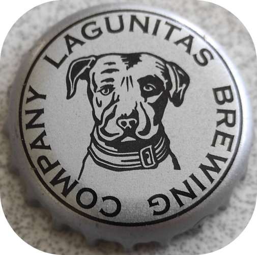 Etats Unis Capsule Bière Crown Cap Lagunitas Brewing Company tête de chien argentée