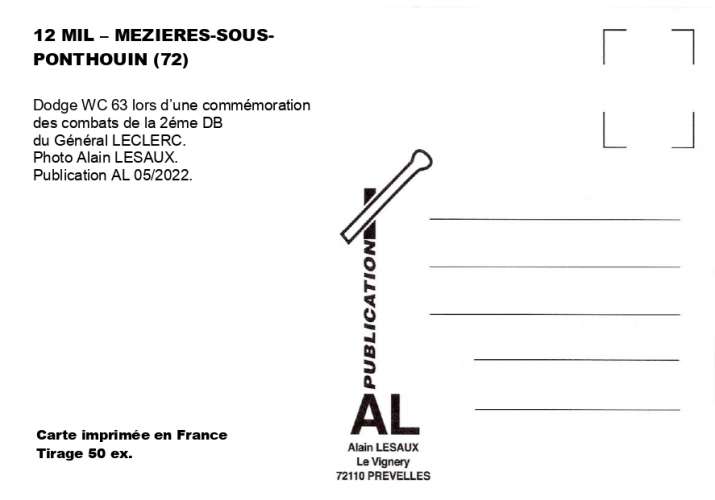 AL MIL 12 - Dodge WC 63 - MEZIERES-SUR-PONTHOUIN - Sarthe