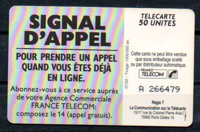 France F259Ab Signal appel femme 50U-SO3  Edition 07/92