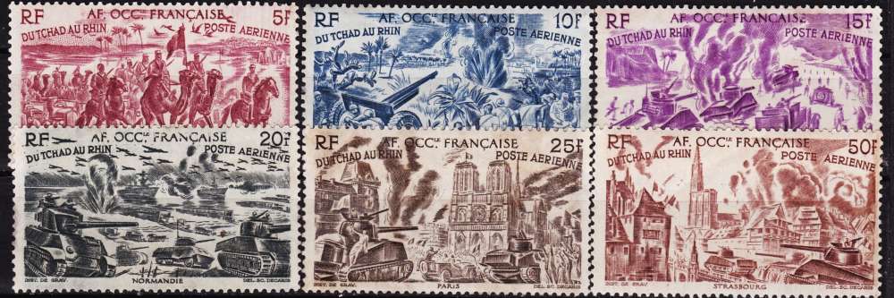 Afrique occidentale française - Poste aérienne - Y&T N°5 à 10* - gomme altérée 