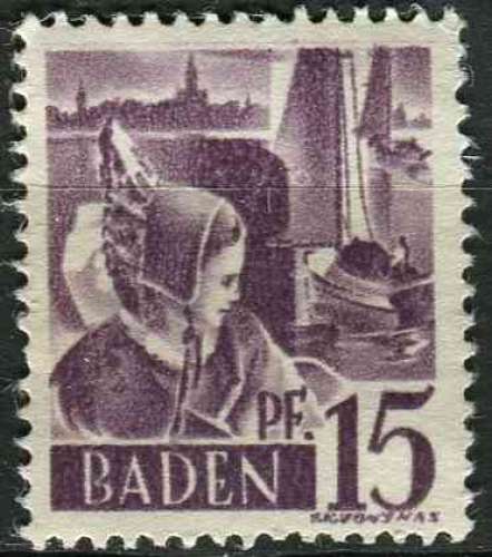 BADE 1947 OBLITERE N° 5 (*)