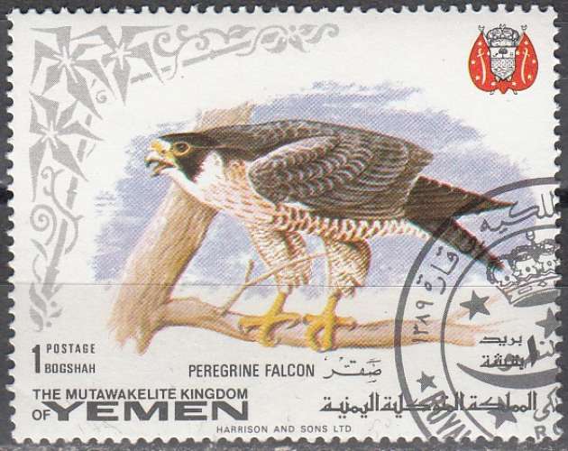 Yemen 1969 Michel 764A O Cote (2007) 0.20 Euro Le Faucon pèlerin Cachet rond