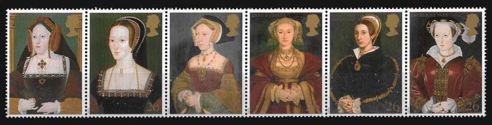 Grande Bretagne 1997 - Y&T Bande de 5 timbres 1936 à 1941 **  MNH - Épouses d'Henri VIII