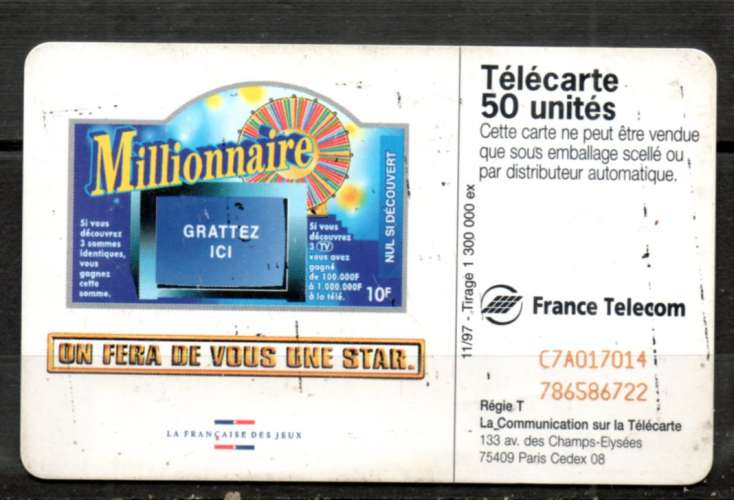 France F802 Millionaire 50U SC7 1997