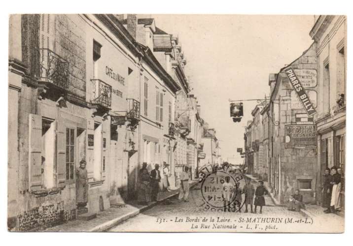 cpa 49 Saint ( St ) Mathurin la Rue Nationale 