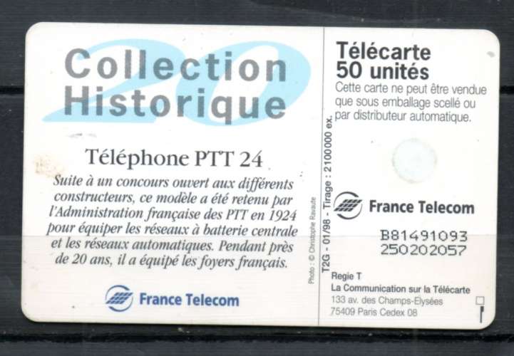France F819 Téléphone PTT 24 50U-GEM2  1998 