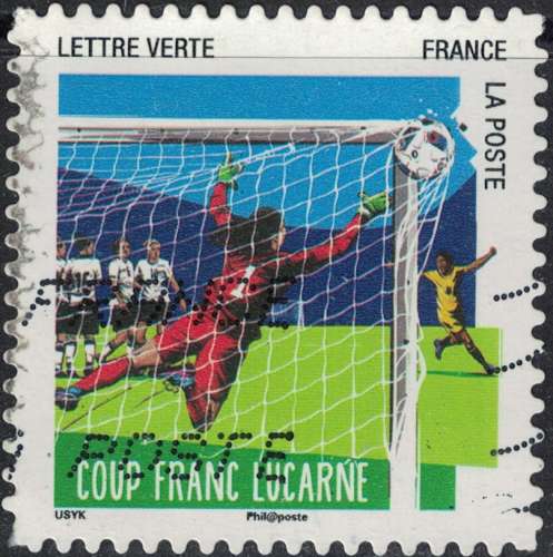 France 2016 Oblitéré Used Football Vos gestes préférés Coup Franc Lucarne Y&T 1281