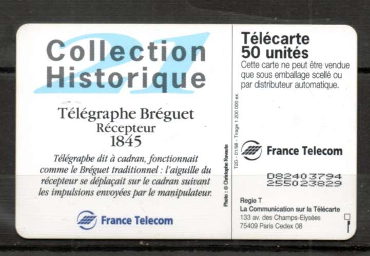 France F823A Téléphone BREGUET 1845 50U-OB2 T2G 1998 