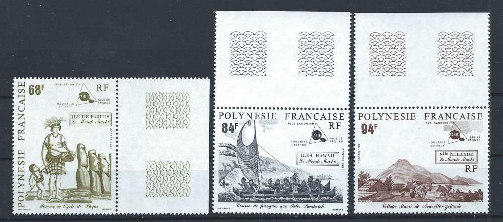 Polynésie N°379/81** (MNH) 1991 - Le Monde Maohi (II)