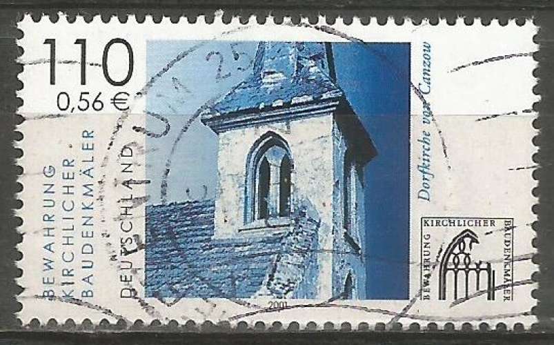 Allemagne - 2001 - Y&T n° 1974 - Obl. - Clocher de l'église de Canzow