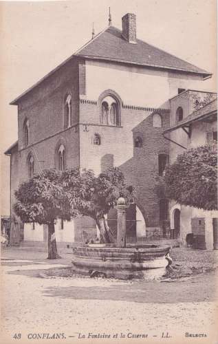 CPA - CONFLANS - La Fontaine et la Caserne.