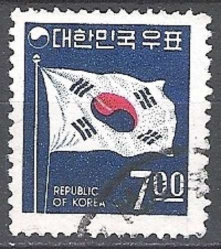 Korea 1968 Michel 607 O Cote (2006) 0.30 Euro Drapeau Cachet rond