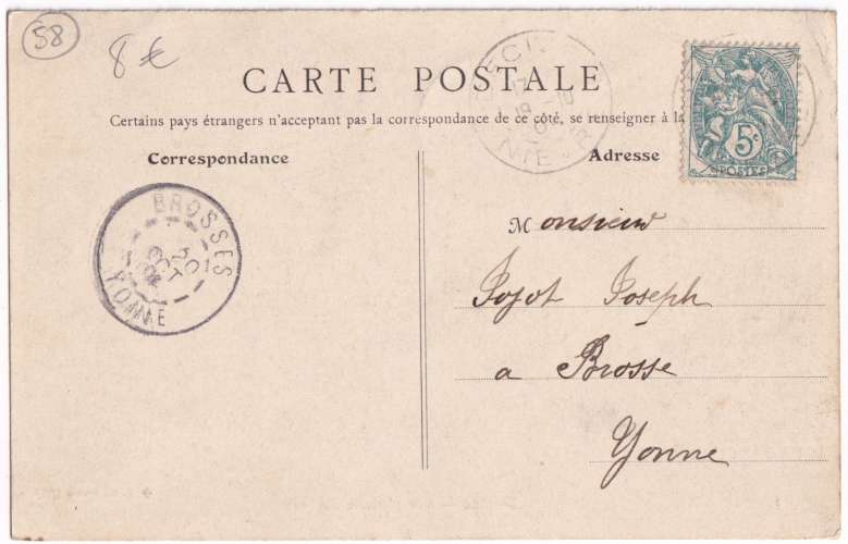 CPA 58 Decize - Vue générale est, soldats à la lessive