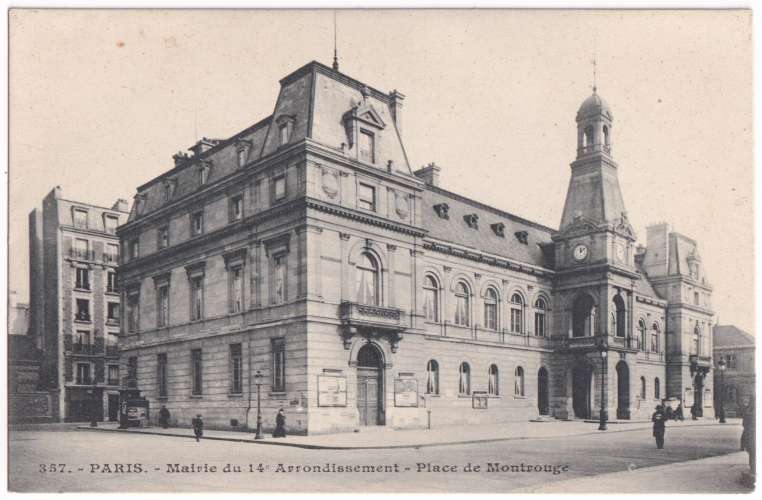 CPA 75 Paris - Mairie du 14è arrondt, Place de Montrouge - non circulée