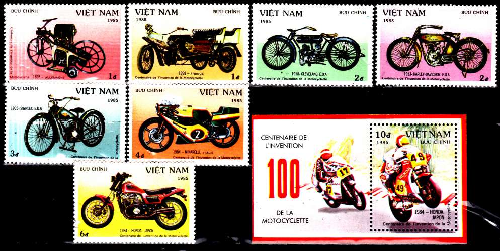  Viêt Nam 591 / 97 + Bf 23 Centenaire de la motocyclette